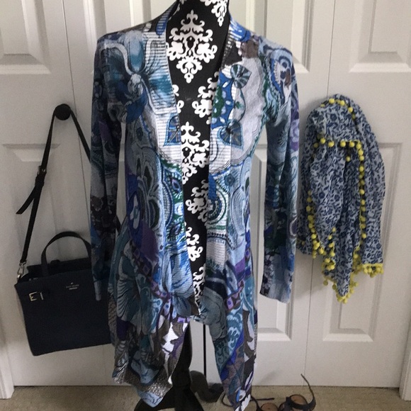 Gorgeous Desigual grey, blue and purple cardigan - Picture 6 of 9